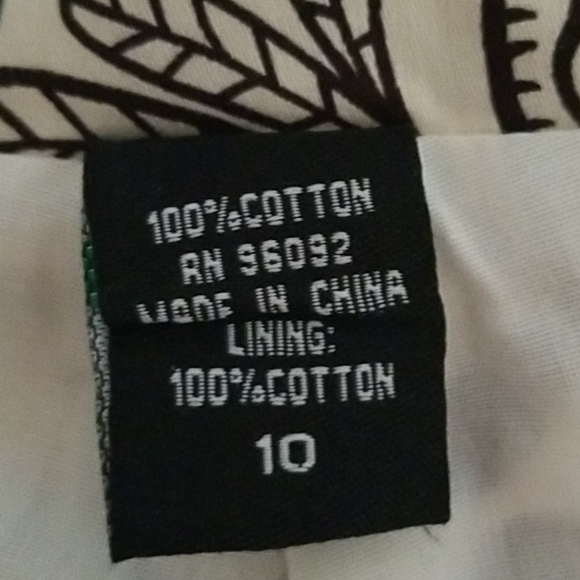 Willie Smith cream/brown skirt.  Cotton.  Sz 10 - Picture 6 of 6